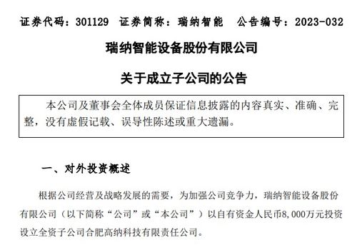安徽上市公司斥資1.3億元設(shè)立兩家全資子公司，聚焦技術(shù)咨詢與交流
